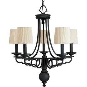 Progress Lighting P4566-80 Meeting Street 5-Light Chandelier in Forged Black - P by Progress Lighting