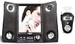 Black iSing Tri-Fold Lighted Fog-Free Mirror with FM Radio, Wireless Transmitter & Clock