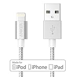 【Apple認証 (Made for iPhone取得)】 Anker 高耐久ナイロン ライトニングUSBケーブル iPhone / iPad / iPod用 絡み防止 アルミコンパクト端子 (シルバー、0.9m)