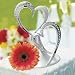 Hortense B. Hewitt Wedding Accessories Sparkling Love Double Heart Silver-Plated Cake Top, 5-1/2-Inch Tall
