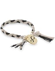 Ettika Gold Infinity Charm and Metal Beads Cotton Adjustable Bracelet, 6.7"
