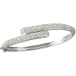 14K White Gold Diamond Bangle Bracelet - 3.00 Ct.