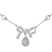 Sterling Silver Bow CZ Diamond Necklace Bridesmaid Jewelry