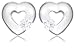 Silver Ladies E3990-Cz Heart Stud Earrings with Clear Cubic Zirconia