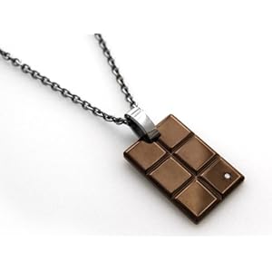 【クリックで詳細表示】(アミダモール)Ami D’amour チタンネックレス-ブラウンIP 天然ダイヤ0.01ct付き、メッセージ彫刻費込み[付属チェーン：60cm]P0112aa-WDA-CO＆C-f2-60