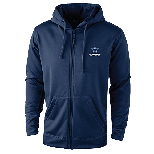 NFL Dallas Cowadult adult Trophy Polyester Tech Fleece Full Zip Hoodie, Medium, Navy