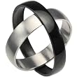 Black & Silver Stainless Steel Twistable Spinning 5mm Band Ring Black & Silver Stainless Steel Twistable Spinning 5mm Band Ring