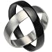 Black & Silver Stainless Steel Twistable Spinning 5mm Band Ring
