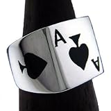 R610--Poker Ace of Spades Ring--Size 11--Hawaiian Silver Jewelry