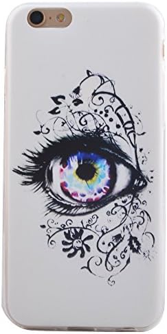 Iphone6 Case,Iphone6S Soft Tpu Case, "HTD CASE"[Slim Fit] [Scratch Resistant] Hybrid TPU Bumper Hard Back Clear Case With A "Anti-dust Stopper" for iPhone 6s / 6 4.7Inches (Eyes)