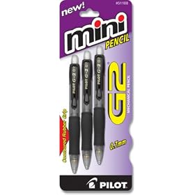 Pilot G2 Mini Mechanical Pencil, 0.7mm HB Lead, 3-Pack, Assorted Color Grips (51100): Office Products