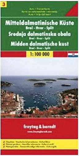 Europe Road Map Croatian Coast Mid 3 Brac Hvar Split 1 100 000 Maps Atlases Brac Hvar Split