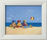 Three Ladies Sunning Scenic Framed Art Poster Print by Michael Paraskevas, 13x10