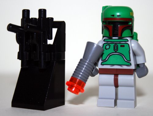 LEGO Star Wars Minifigur - Boba Fett mit blaster zusätzlich 2 Gewehre und Waffenständer