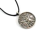 Celtic Tree of Life, Pewter Pendant on Adjustable Corded Necklace