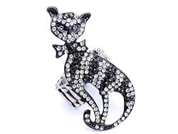 American Short Hair Cat Bling Cocktail Ring