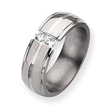 Contemporary Titanium 8mm Diamond Polished Band Size 8-12 - by Chisel