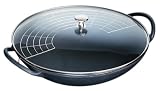 Staub 37CM WOK & GLASS LID BLACK