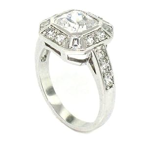 Classic Engagement Ring w/Square Radiant White CZ Size 5