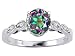 1.31 cts Genuine Mystic Rainbow Topaz Solitaire Engagement Ring - 14kt White or Yellow Gold