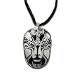 Shell Dye Necklace with Chinese Opera Warrior Mask Etching