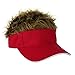 Red Wacky Hair Visor With 3 sets of Built in Hair