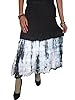 Bohemian Tie Dye Long Skirt Black & White Cotton Boho Peasant Skirt