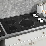 GE CleanDesign JP346WMWW 30 Smoothtop Electric Cooktop – Black Surface with White Accents