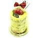Gift Wrapped 2 Tone Fraisier Cake Dessert Hand Towels Wash Cloth Home Gift Set Yellow with Vanilla color with Strawberry Magnet