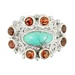 Sterling Silver, Turquoise and Garnet Ring by Sajen