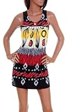 Sexy Ethnic Inspired Rhinestone Necklace Party Shift Dress S M L