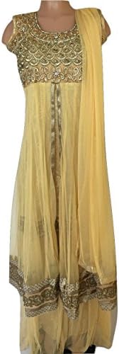Designer Anarkali Suit w/Sharara & Pajami - Indian Dress USA Seller