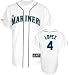 Jose Lopez Jersey: Adult 2010 Majestic Home White Replica #4 Seattle Mariners Jersey - Small