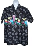 Men's Hawaiian Shirt-Cocktails Band on Black