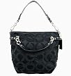Coach Signature Op Art Brooke Carly Shoulder Hobo Bag Purse Tote 14147 Black