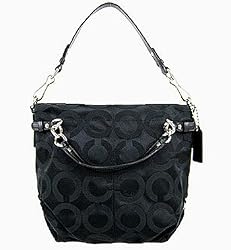 Coach Signature Op Art Brooke Carly Shoulder Hobo Bag Purse Tote 14147 Black