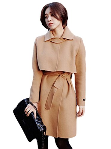 (フアングー)huanggu レディース  ウエスト 秋冬コーデ 防寒 保温 トップス トレンディ 秋物 秋冬 コート ファー コート トレンチコート トレンチ コート