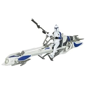 Star Wars Deluxe Figure & Vehicle  - CLONE TROOPER with BARC SPEEDER