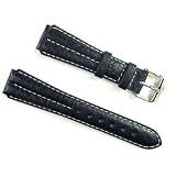 BANDA WYOMING BUFFALO LEATHER WATCH BAND CHRONO SPORT DOUBLE RIDGE DESIGN-REAL ITALIAN CALF... by Caddy Bay Collection