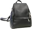 LeDonne Vacquetta Leather U-Zip Mini Backpack Black