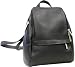LeDonne Vacquetta Leather U-Zip Mini Backpack Black