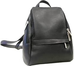 LeDonne Vacquetta Leather U-Zip Mini Backpack Black
