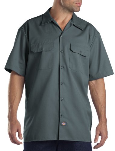 Dickies Men's Big-Tall Short Sleeve Work Shirt, Lincoln Green, 3XL