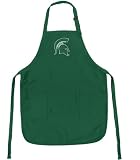 read full review Michigan State University Apron NCAA College Logo MSU Spartans Logo TOP RATED for Grilling, Barbecue, Kitchen and Cooking Best Unique Gifts for a Man, Men, HIM HER Women, Ladies. GIFT IDEA!