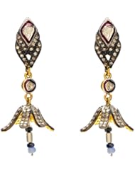 Diamond Pave Solid Gold Dangle Earring Ethnic Jewelry
