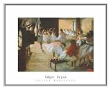 Edgar Degas Ballet Rehearsal Framed Art Print with Canvas Texture Finish 28 x 22