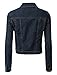 RubyK Womens Classic Cropped Long Sleeve Denim Jean Jacket with Pockets