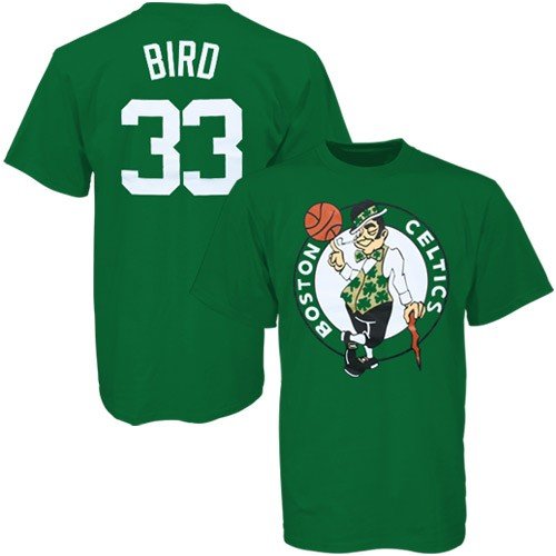 Majestic Boston Celtics #33 Green Larry Bird T-shirt