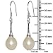 Gem Stone King 9-10MM White Tear Drop Shell Pearl Women's Dangle Earrings Fish Hook