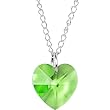 Austrian Crystal Heart August Birthstone Necklace MADE WITH SWAROVSKI ELEMENTS